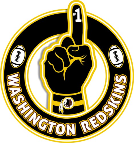 Number One Hand Washington Redskins logo iron on paper